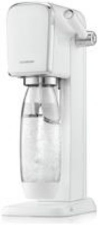 SodaStream Art Sparkling Water Maker Machine, with 1 Litre Reusable BPA-Free Water Bottle for Carbonating & 60 Litre Quick Connect CO2 Gas Cylinder, Retro Design – White