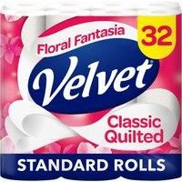 Velvet Classic Quilted Floral Fantasia Toilet Roll 32 Rolls