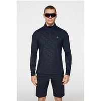 J Lindeberg Mens Golf Luke Deboss Mid Layer - Navy