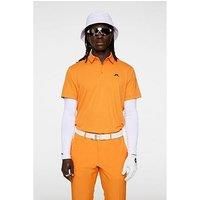 J Lindeberg Mens Golf Peat Regular Fit Polo - Orange