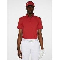 J Lindeberg Mens Golf Tour Tech Polo - Red
