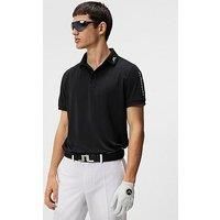 J Lindeberg Mens Golf Tour Tech Reg Fit Polo - Black