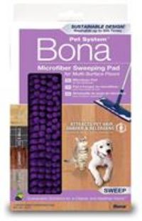 Bona Pet System Microfibre Sweeping Pad, for Wood and Hard-Surface Floors, fits Bona Family of Mops, 1 Count (Pack of 1)