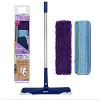 Bona Pet System Premium Microfibre Mop Kit, for Cleaning Hard Floors, Incl. 1x Floor Mop, 1x Cleaning Pad, 1x Sweeping Pad, Electrostatic Action Attracts Pet Hair
