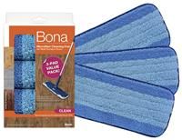 Bona Microfibre Cleaning Pad, for Wood and Hard-Surface Floors, fits Bona Family of Mops, 3 Count (Pack of 3), Blue