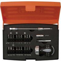 Bahco BAH808050S22 Stubby Ratchet Screwdriver Set 22Pc