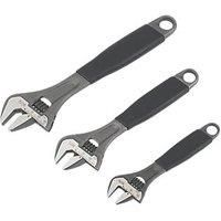 BAHCO 3 Piece Set 6" 8070 8" 807110" 8072 Adjustable Wrench Spanners ADJUST3