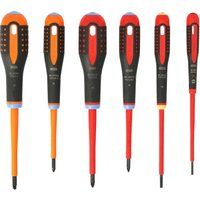 Bahco BE-9884S ERGO Mixed Insulated Screwdriver (Pack of 6),!Gray