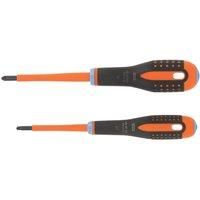 Bahco BE-9890S ERGO Insulated Combi Screwdriver PZ1/SL5 and PZ2/SL6