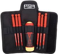 Bahco 808061 BH808061 Ratcheting Screwdriver with Interchangeable Blades, Multi-Colour