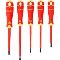 Bahco B220.005 Screwdriver Set VDE Insulated Slotted/Phillips 1000V - 5 Piece