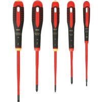 Bahco BE-9881SL BHBE-9881SL Ergo Screwdriver Set with Slim Blades Insulated, Multi-Colour