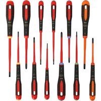 Bahco BE-9878SL ERGO 12 Piece VDE Insulated Slim Screwdriver Set SL/PH/PZ/TX