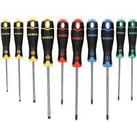 BahcoFit Coloured Handle Screwdriver Set, 10 Piece
