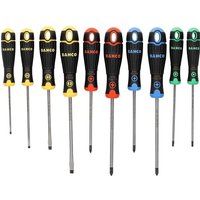 BahcoFit Coloured Handle Screwdriver Set, 10 Piece