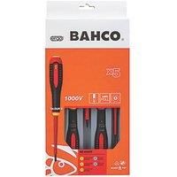 Bahco BE-9882S Insulated Ergo VDE Screwdriver Set, Slotted/Pozidriv, 5 Pieces