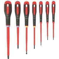 Bahco BE-9888S ERGO 7 Piece 1000V VDE Insulated Slotted & Pozi Screwdriver Set