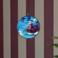 Konstsmide 1560-700 3D Hologram Ball with Winter Landscape, 2H Timer, Standing or Hanging, 64 Diodes, Indoor (USB), Black, 64 LEDs