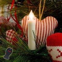 Konstsmide 1901-100 LED Tree Lighting with Remote Control/10 Small White Candles for Indoor (IP20)/Battery Operated:12 x AAA 1.5 V (Not Included)/10 Warm White Diodes