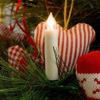 Konstsmide 1906 LED Tree Lighting Accessory Set for 1901/5 Small White Candles/for Indoor Use (IP20)/5XAAA 1.5 V Battery Operated (Not Included)/5 Warm White Diodes