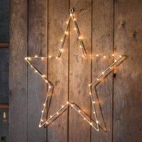 Konstsmide Christmas LED metal star with timer, silver