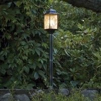 Konstsmide 7245-759 Milano Leaded Effect Pathway Outdoor Light / 1 x 75 W E27 Max Bollard / Leaded Effect Acrylic Glass / Aluminium / IP43 / Outside Light Antique Finish Matt Black-Silver