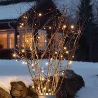 Konstsmide 3722-100 LED Fairy Lights/for Outdoor use (IP44) / Battery Operated: 4 x AA 1.5 V (not Included) / with Light Sensor, 6 Hours and 9 Hours Timer, 20 Warm White diodes/Black Cable