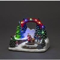 Konstsmide Christmas Decorations LED Scene, with Music, Battery Operated or USB, Indoor, Black Cable, PVC Polyresin, Resin, Multi Coloured