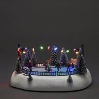 Konstsmide Christmas Decorations LED Scene, with Music, Battery Operated or USB, Indoor, Black Cable, PVC Polyresin, Resin, Multi Coloured