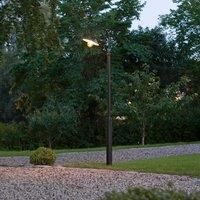 Konstsmide 560-750 Vega Head and Taurus Column Light / Clear Glass Globe / 2.4m High / Matt Black