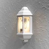 Konstsmide 7011-250 Outdoor Lighting/Cagliari Flush Outdoor Wall Light/1 x 100 W E27 Max Wall Lamp/Clear Glass/Aluminium/IP43/Outside Light Matt White