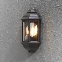 Konstsmide Outdoor Lighting/Cagliari Flush Outdoor Wall Light/1 x 100 W E27 Max Wall Lamp/Clear Glass/Aluminium/IP43/Outside Light Matt Black