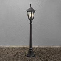 Konstsmide Outdoor Light Firenze Pathway Outdoor Light / 1 x 100 W E27 Max Bollard / Clear Glass / Aluminium / IP43 / Outside Light Matt Black, 7215-750