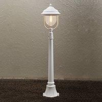 Konstsmide Outdoor Lights/Parma Post Outdoor Light/1 x 75 W E27 Max Bollard/Clear Acrylic Globe/Aluminium/IP43/Outside Light Matt White