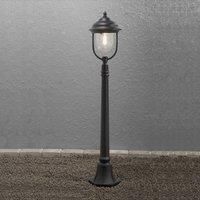 Konstsmide 7225-750 Outdoor Lights/Parma Post Outdoor Light/1 x 75 W E27 Max Bollard/Clear Acrylic Globe/Aluminium/IP43/Outside Light Matt Black