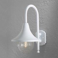 Konstsmide Outdoor Wall Light Mains Powered/Bari Down Traditional Lantern/1 x 60 W E27 Max Lamp/Clear Acrylic Globe/Aluminium/IP44/ Outside Light Matt Black