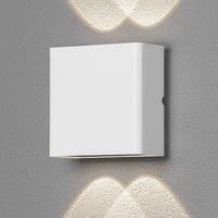 Konstsmide Outdoor Wall Light Mains Powered/Chieri Modern Up Down/LED High Power 4 x 1 W Lamp/Clear Glass/Aluminium/IP54/Outside Light White