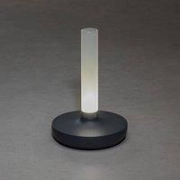 Konstsmide Biarritz LED table lamp, IP54, battery, CCT, grey