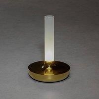 Konstsmide Biarritz LED table lamp, IP54, battery, CCT, gold