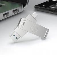 iDiskk 1TB Solid State USB Flash Drive, 500MB/s Photo Stick, USB-C and Gen 2 USB3.2 USB Thumb