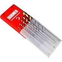 Dormer A08910 HSS High Speed Steel Jobber Drill Bit Set with 118 Degree Tin Tipped Split Point, Set of 5