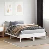 Berkfield Home Bed Frame without Mattress White 150x200 cm King Size Solid Wood Pine