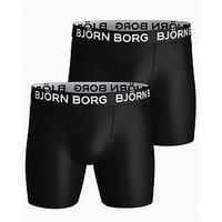 Bjorn Borg Mens Bjorn Borg Performance Boxer 2 Pack - Black