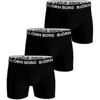 Bjorn Borg 3 Pack Of Cotton Stretch Boxers - Black