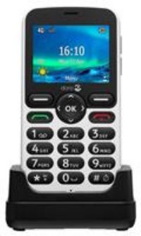 Doro 5860 4G Unlocked Mobile Phone for Seniors with Talking Number Keys, 2MP Camera, Assistance Button and Charging Cradle [UK and Irish Version] (White)