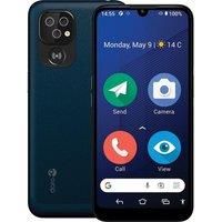 Doro 8200 4G Unlocked Smartphone for Seniors - Easy Mobile Phone - 16MP Camera - Water-resistant Android Phone - 6.1" Display - Assistance Button with GPS - Charging Cradle [UK & Irish Version] (Blue)