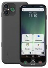 Doro - Aurora A30 Smartphone - Senior Mobile Phone - Easy to Use - Assistance Button with GPS Location - Hearing Aid Compatible - USB Cable Included - Graphite