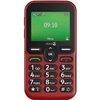 DORO Phone - Doro Leva E10 - 4G Mobile Phone For Elderly - 2.4" Landscape Display, High Contrast Keys, Extra Loud & Clear Sound, HD Voice, Camera, Doro Secure Button - Charging Cradle - Red