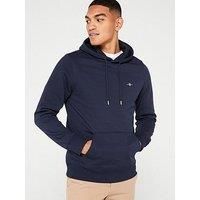 GANT Mens Shield Hoodie Plumped Red Hooded Sweatshirt Evening S