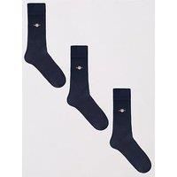 GANT Men/'s SHIELD SOCKS 3-PACK Herren Socken, EVENING BLUE,